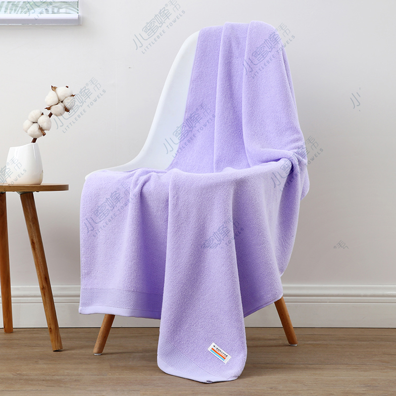 Ribbon plain pure cotton bath towel, adult bath towel, super soft little bee bath towel. Product number: 017 Application Scenario