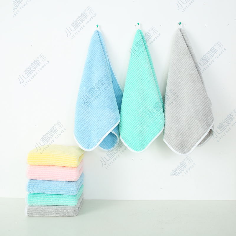 A Hair Manufacturers Direct Coral Velvet Striped Towel Small Bee Towel Item No. : 107