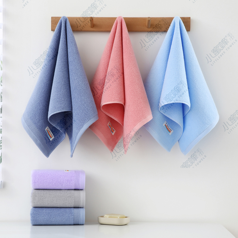 Strand thread broken all-cotton plain face towel, Little Bee towel, item number: 613 details Picture