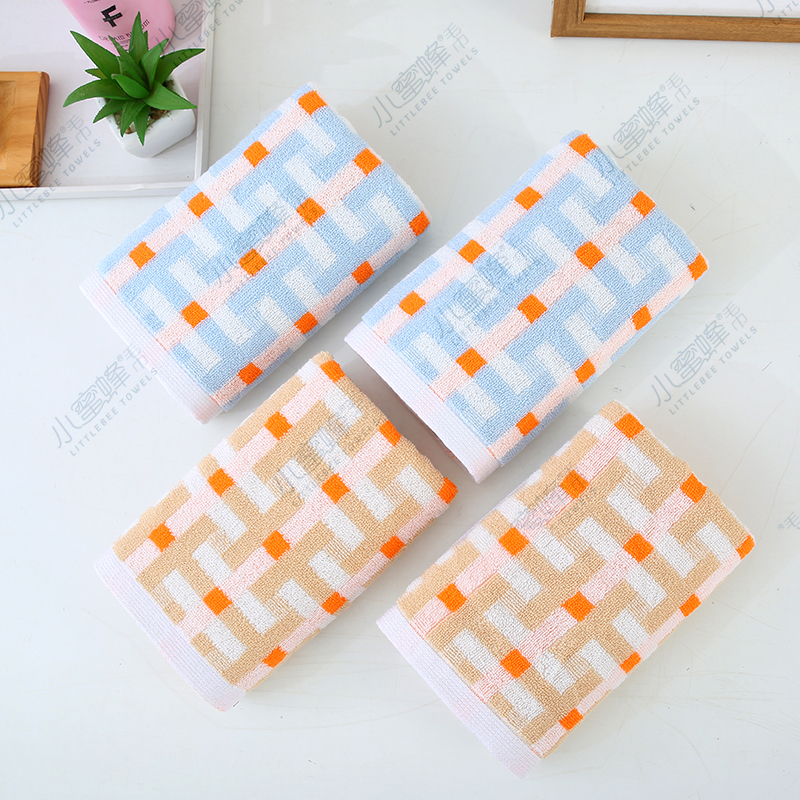 32-ply pure cotton multi-color jacquard round towel, Little Bee towel, item number: 706 pic 6