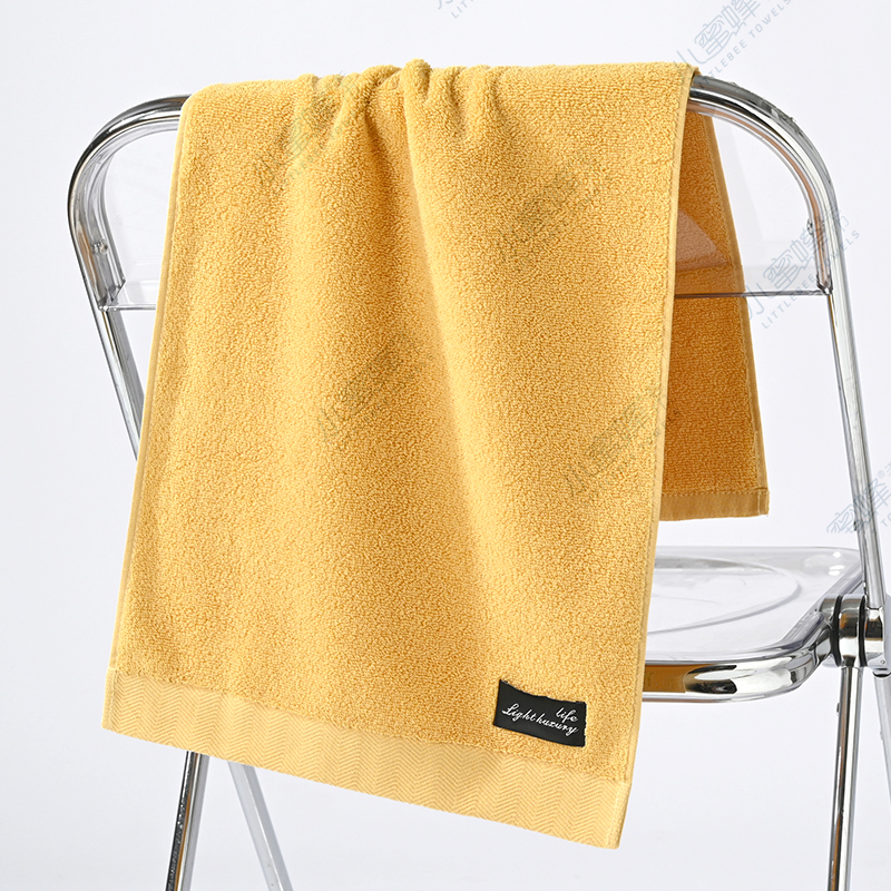 Strand thread broken all-cotton plain face towel, Little Bee towel, item number: 612 Application Scenario