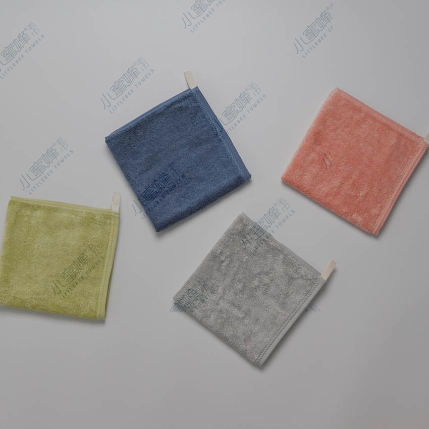 A Generation Of Bamboo Fiber Face Towel Solid Color Features Edge Multi-Color Small Bee Square: 105