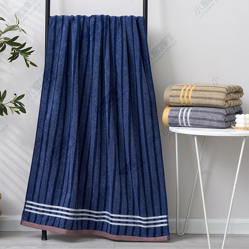 One-piece consignment of large-sized bath towels, dyed cotton checkered high-end gift facial bath towels. Product number :019 details Picture