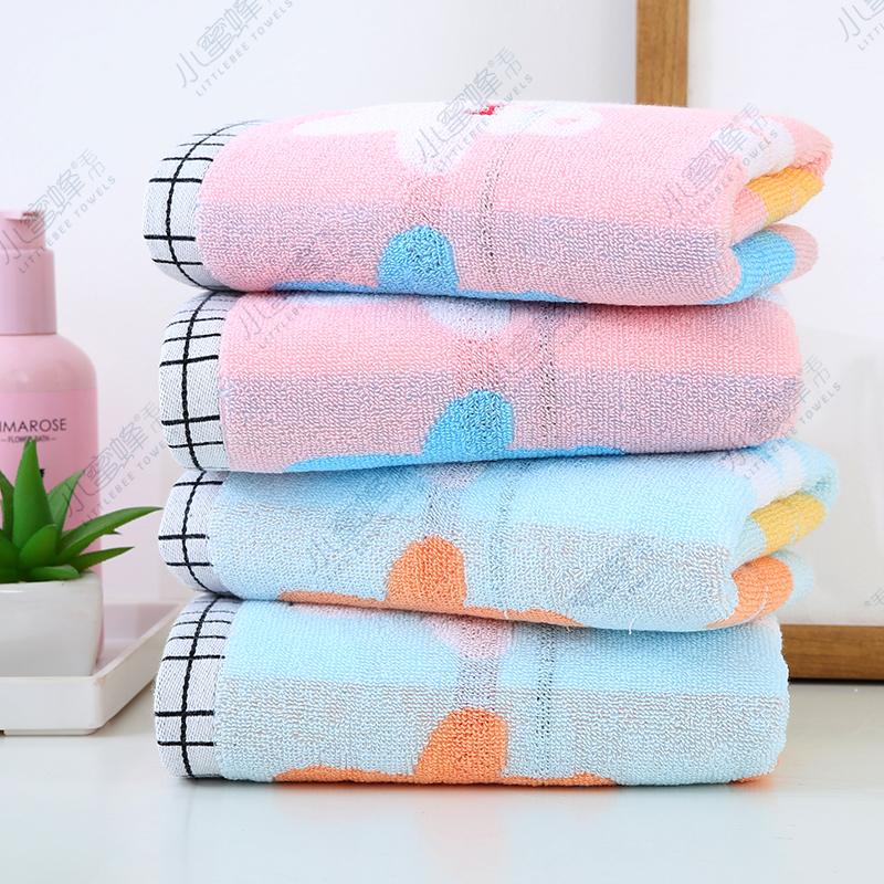 32-ply pure cotton multi-color jacquard round towel, Little Bee towel, item number: 707 Item Picture