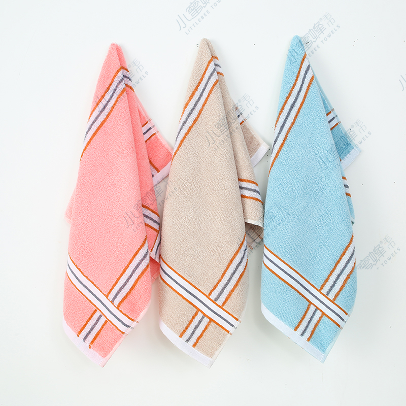 Plain Cut Jacquard Adult Face Towel Hair Labor Protection Towel Small Bee Towel No. : 405 Item Picture