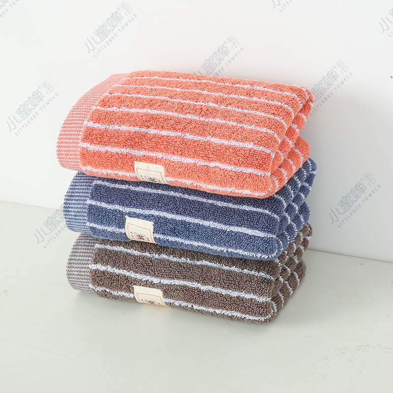 Striped Jacquard Adult Face Towel Hair Labor Protection Towel Little Bee Towel Item No. : 401 Item Picture