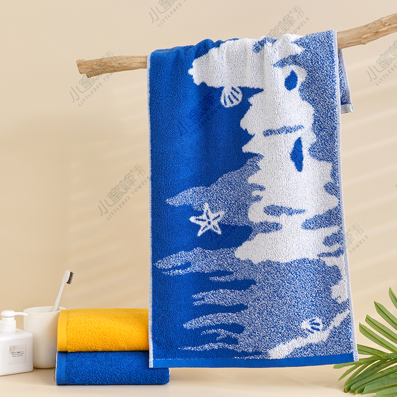 A Hair Hair Circle Seaside Scenery Towel Pure Cotton Towel Small Bee Towel Item No. : 710