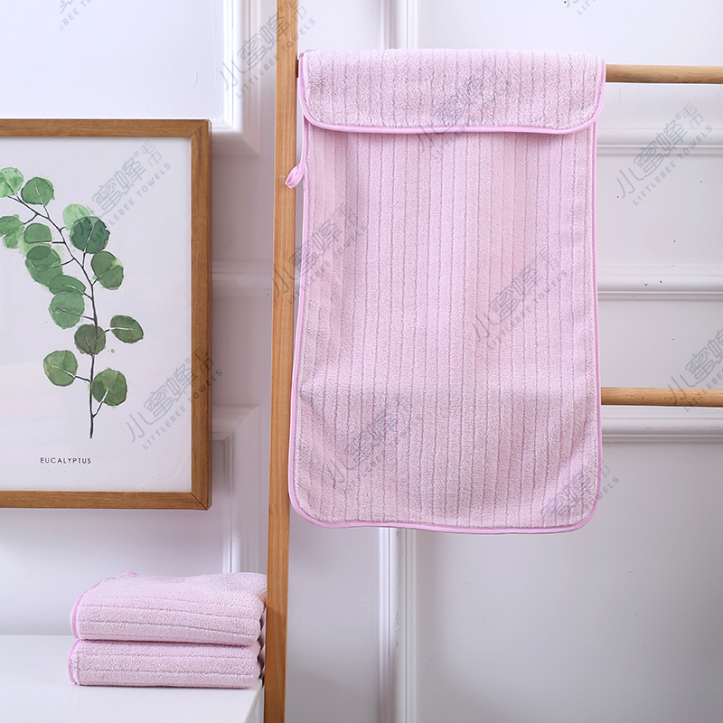 A Dry Hair Towel Coral Velvet Wrapped Bath Towel Stripe Super Absorbent Article No. : 305 Specification drawing