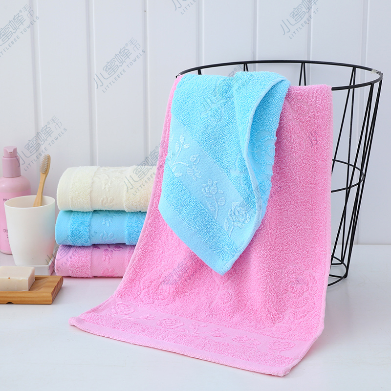Solid Color Jacquard Break Towel Hair Labor Protection Towel Little Bee Towel No. : 307