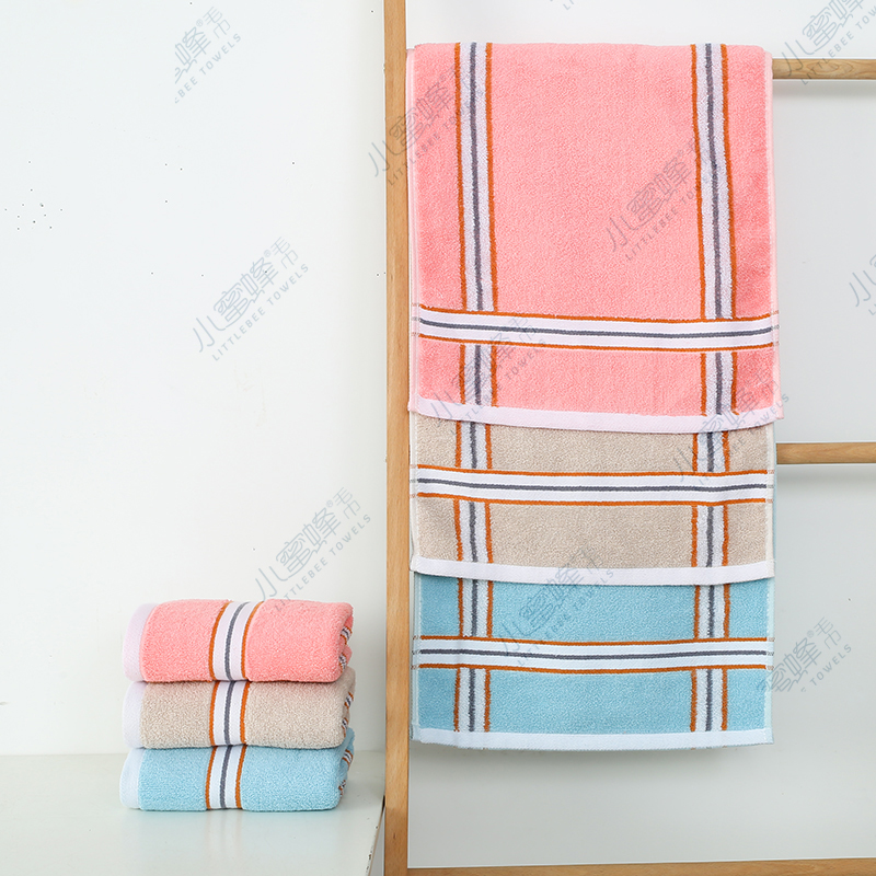 Plain Cut Jacquard Adult Face Towel Hair Labor Protection Towel Small Bee Towel No. : 405