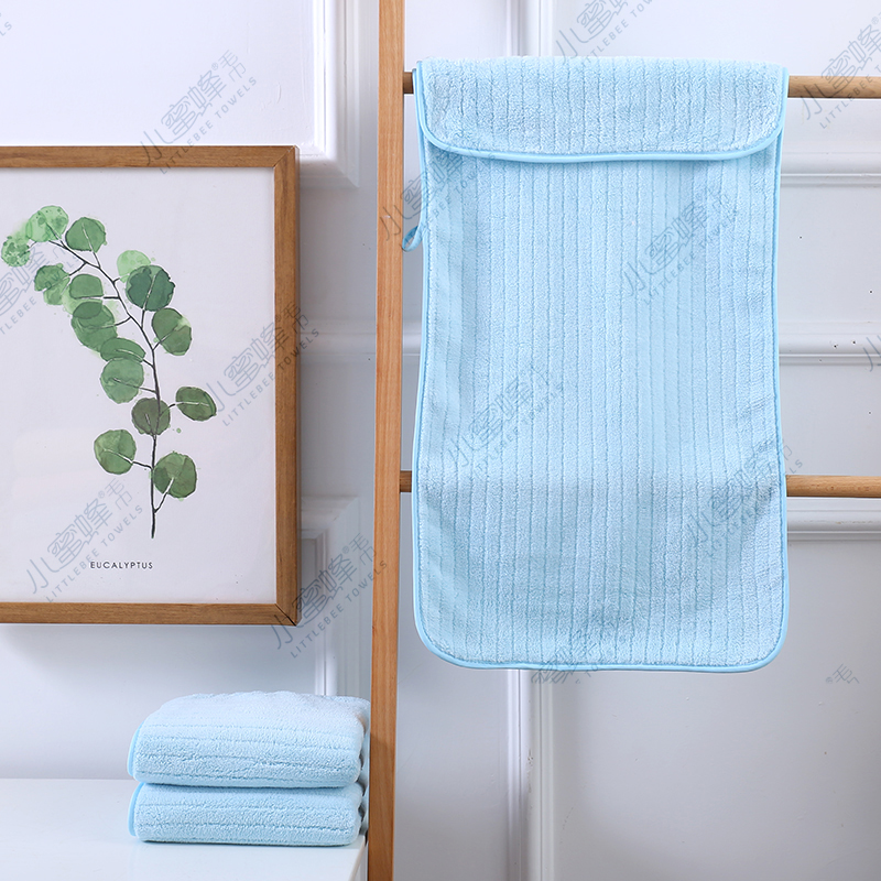 A Dry Hair Towel Coral Velvet Wrapped Bath Towel Stripe Super Absorbent Article No. : 305 details Picture
