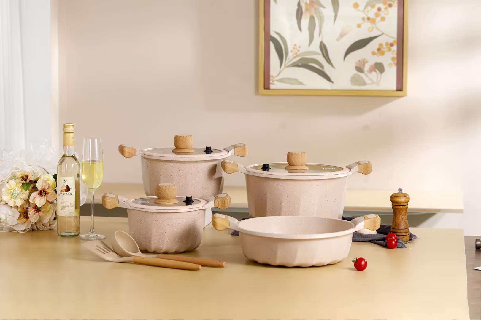 Die-casting aluminum
Non-stick set Specification drawing