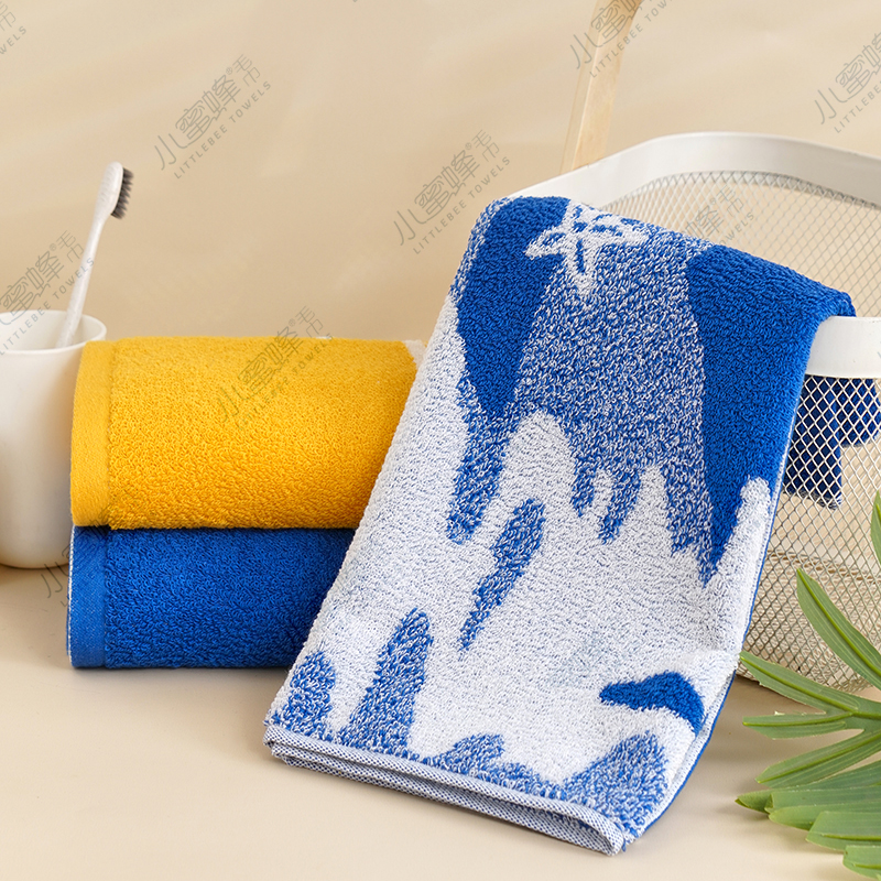 A Hair Hair Circle Seaside Scenery Towel Pure Cotton Towel Small Bee Towel Item No. : 710 Item Picture