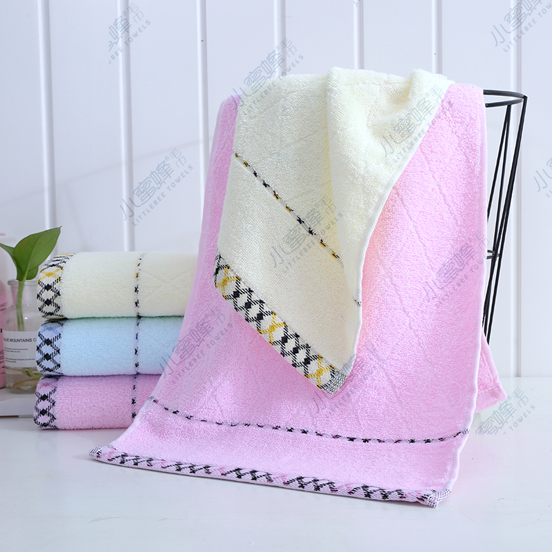 Cotton Plain Color Block Towel Hair Labor Insurance Gift Towel Little Bee Towel No. : 309 full figure