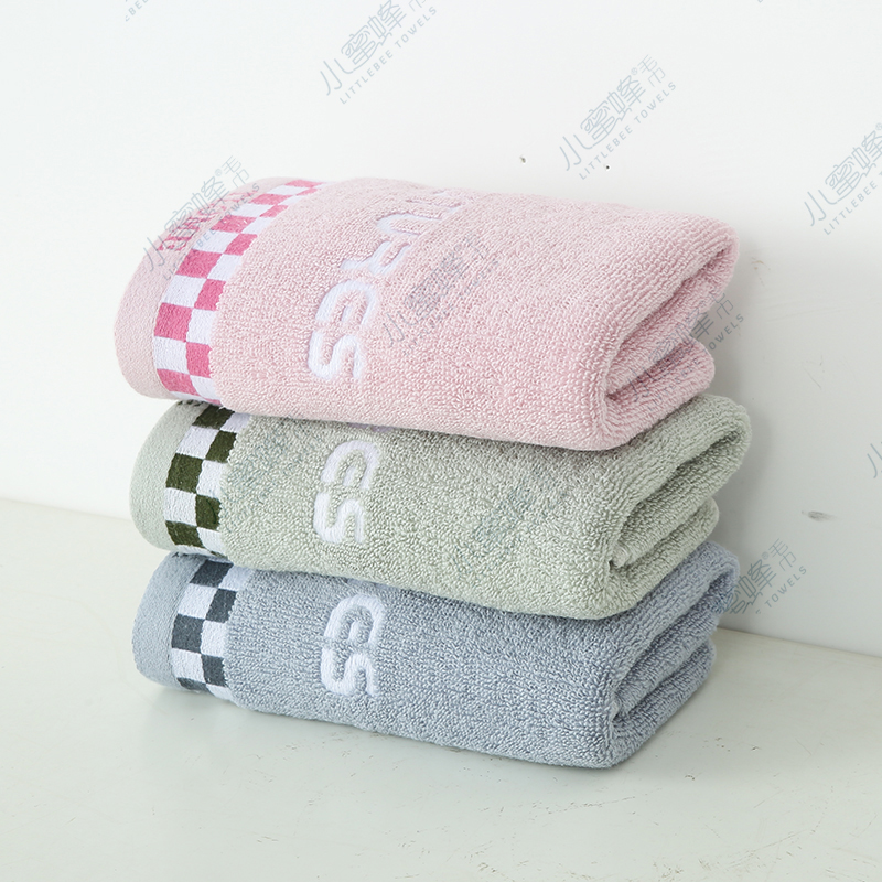 Plain Cut Jacquard Adult Face Towel Hair Labor Protection Towel Small Bee Towel No. : 403 Item Picture