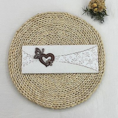 New Africa, Middle East, South America European Elegant Laser Hollow Flocking Long Wedding Invitation Thank You Invitation Card Manufacturers Direct Sales