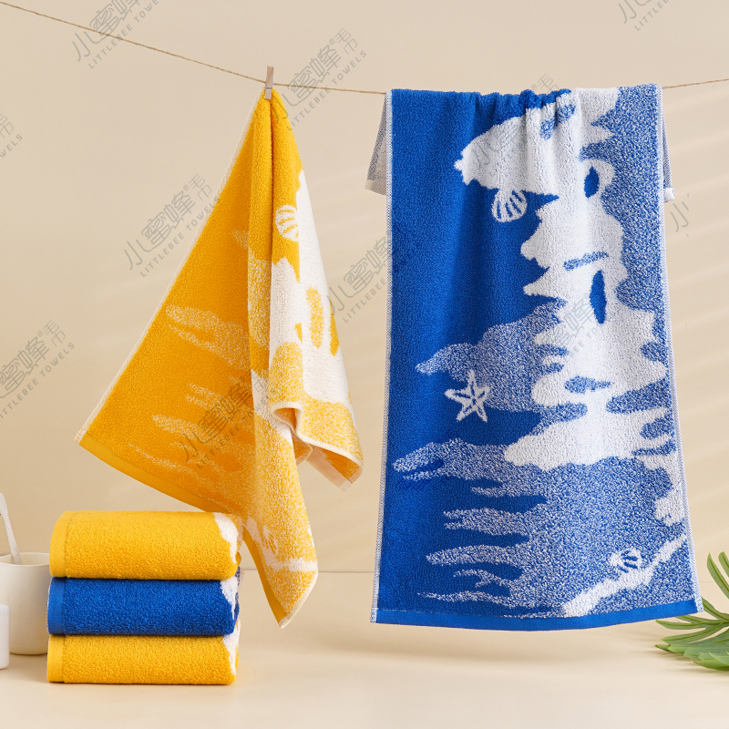 A Hair Hair Circle Seaside Scenery Towel Pure Cotton Towel Small Bee Towel Item No. : 710 details Picture