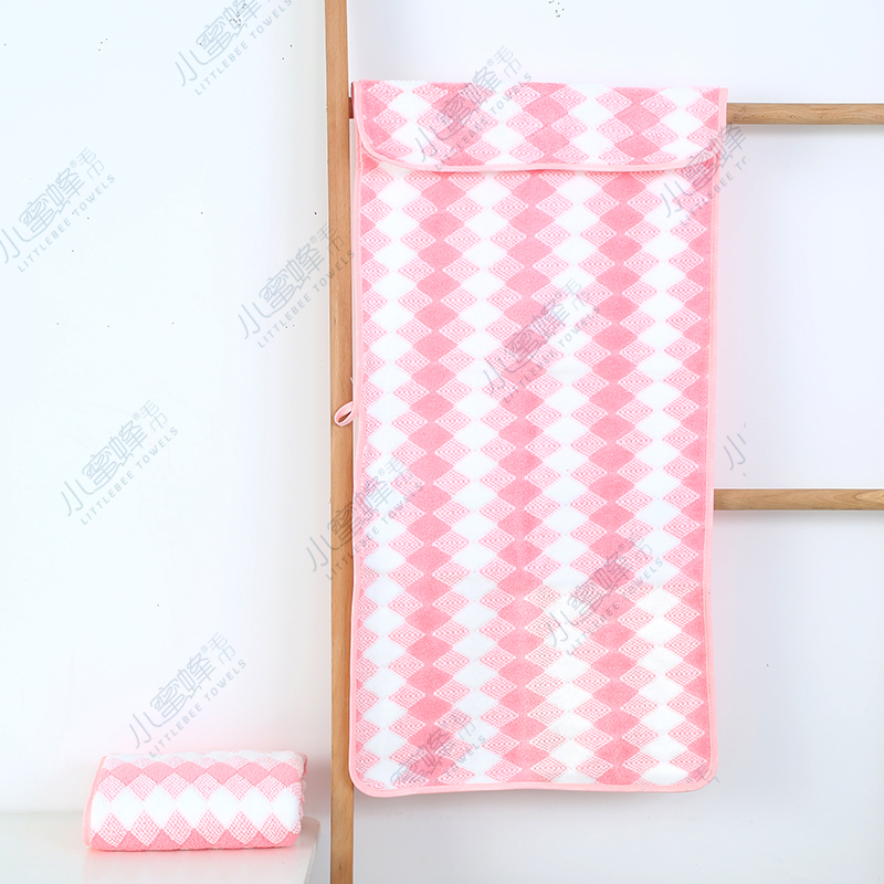 A Dry Hair Towel Coral Velvet Wrapped Bath Towel Grid Super Absorbent No. : 306 Item Picture