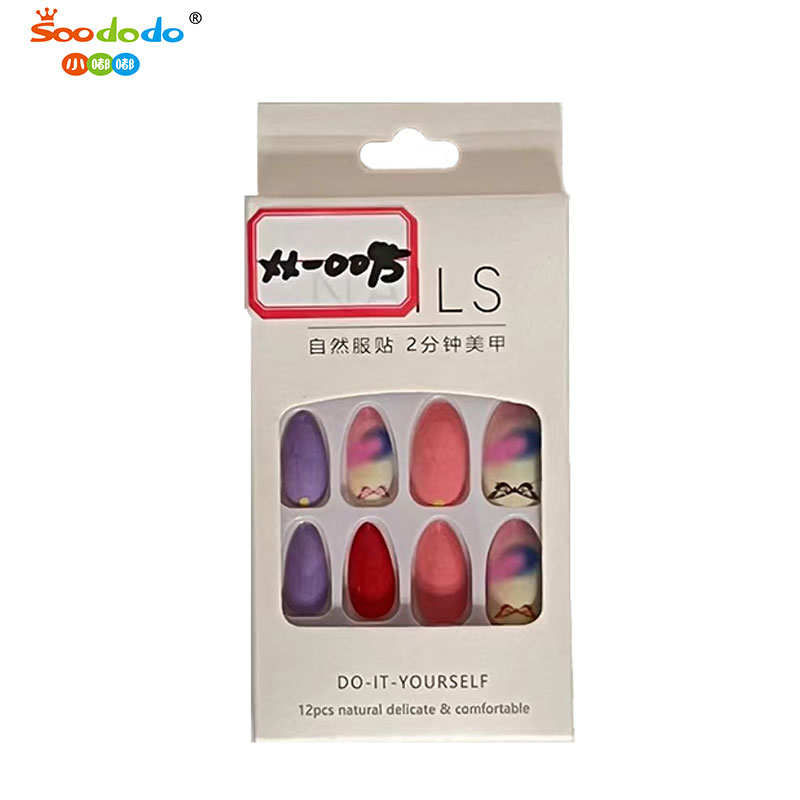 鑫都文化集团荣耀出品XDXX-0095长款指甲片原创设计假指甲果冻胶美甲贴成人穿戴式美甲批发成人散粉穿戴甲美甲图