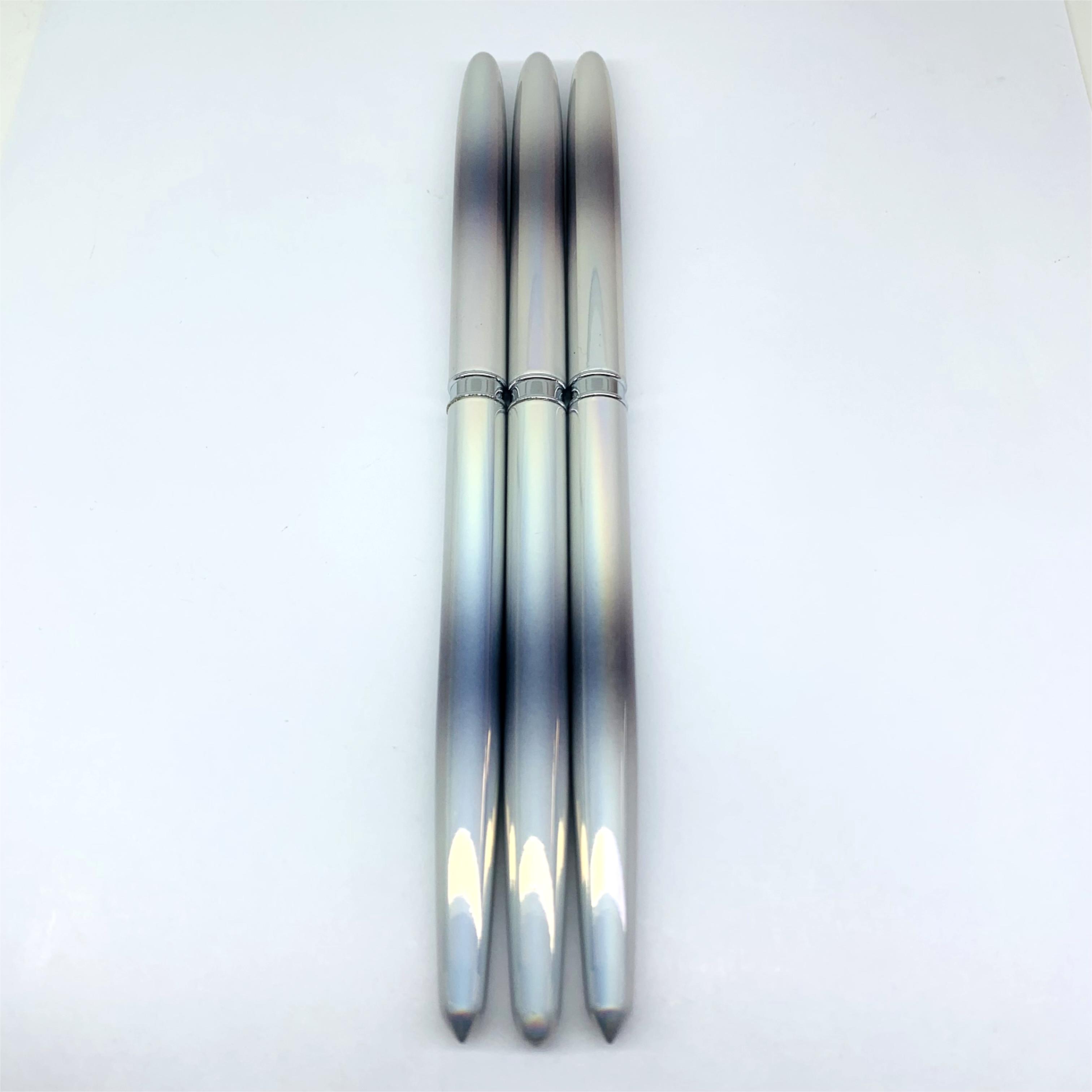 250渐变珠光金属3支装水晶笔银灰渐变金属杆水晶雕花笔造型