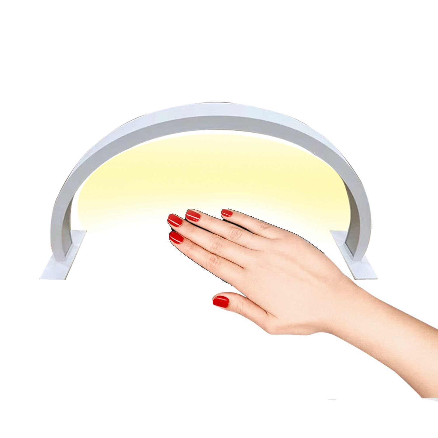 Nail art live streaming light, desktop half-moon beauty light, arc-shaped nail art table lamp, stand fill light, nail art photo light Application Scenario