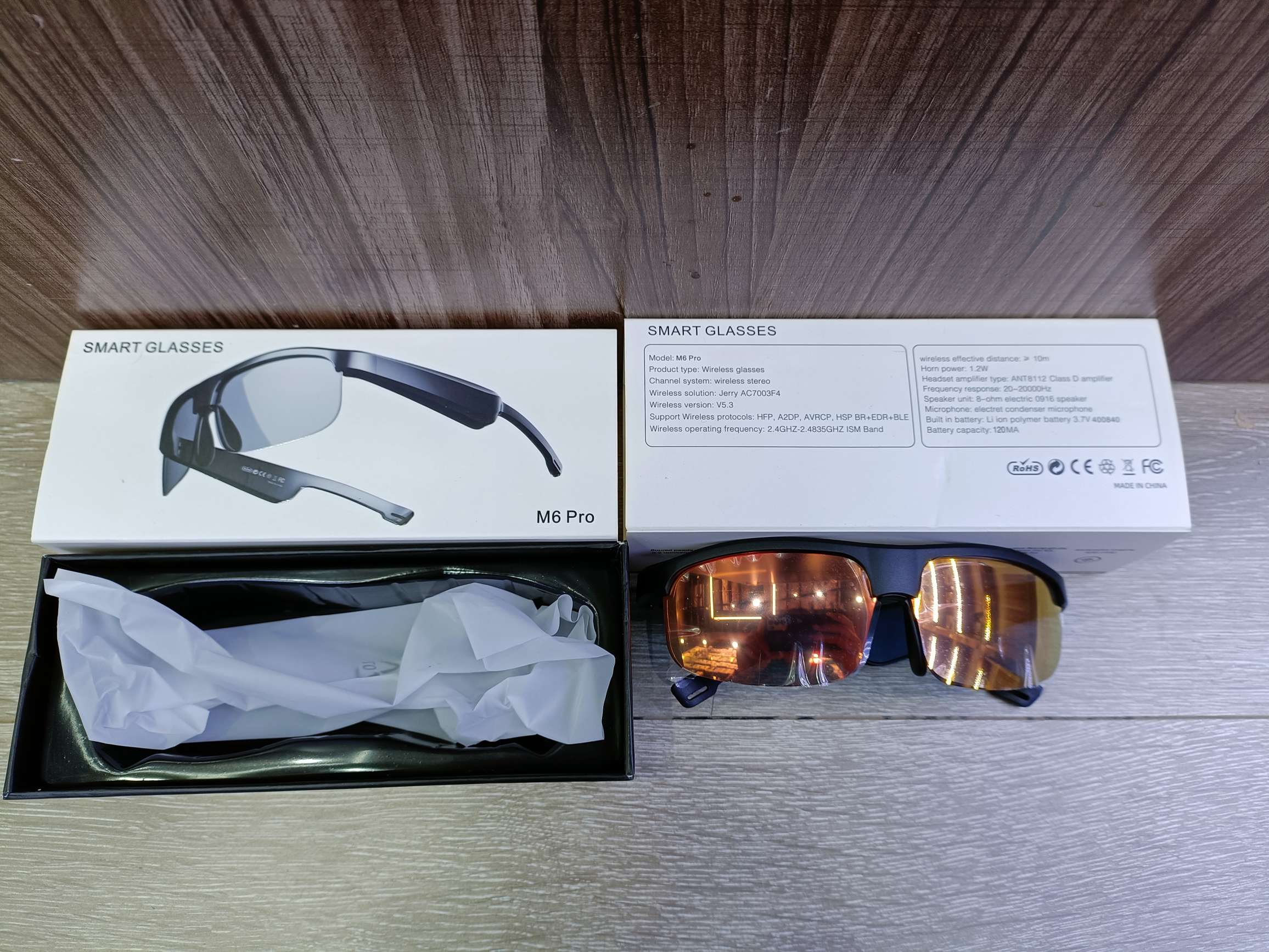 M6 Pro 智能蓝牙眼镜 集电话音乐眼镜于一体 蓝牙耳机眼镜 防紫外线详情图3