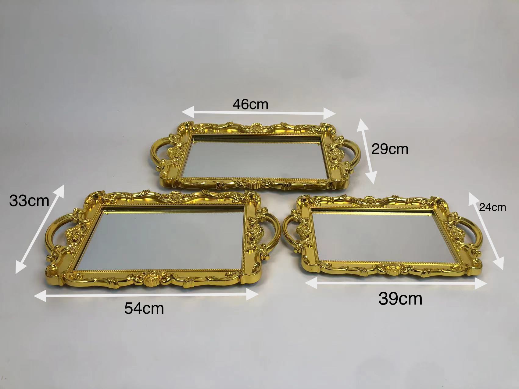 Mirror plate 46*29, household dining plate, transparent for tea cups, water cups, tea tray, plastic cup plate, commercial dining plate Application Scenario