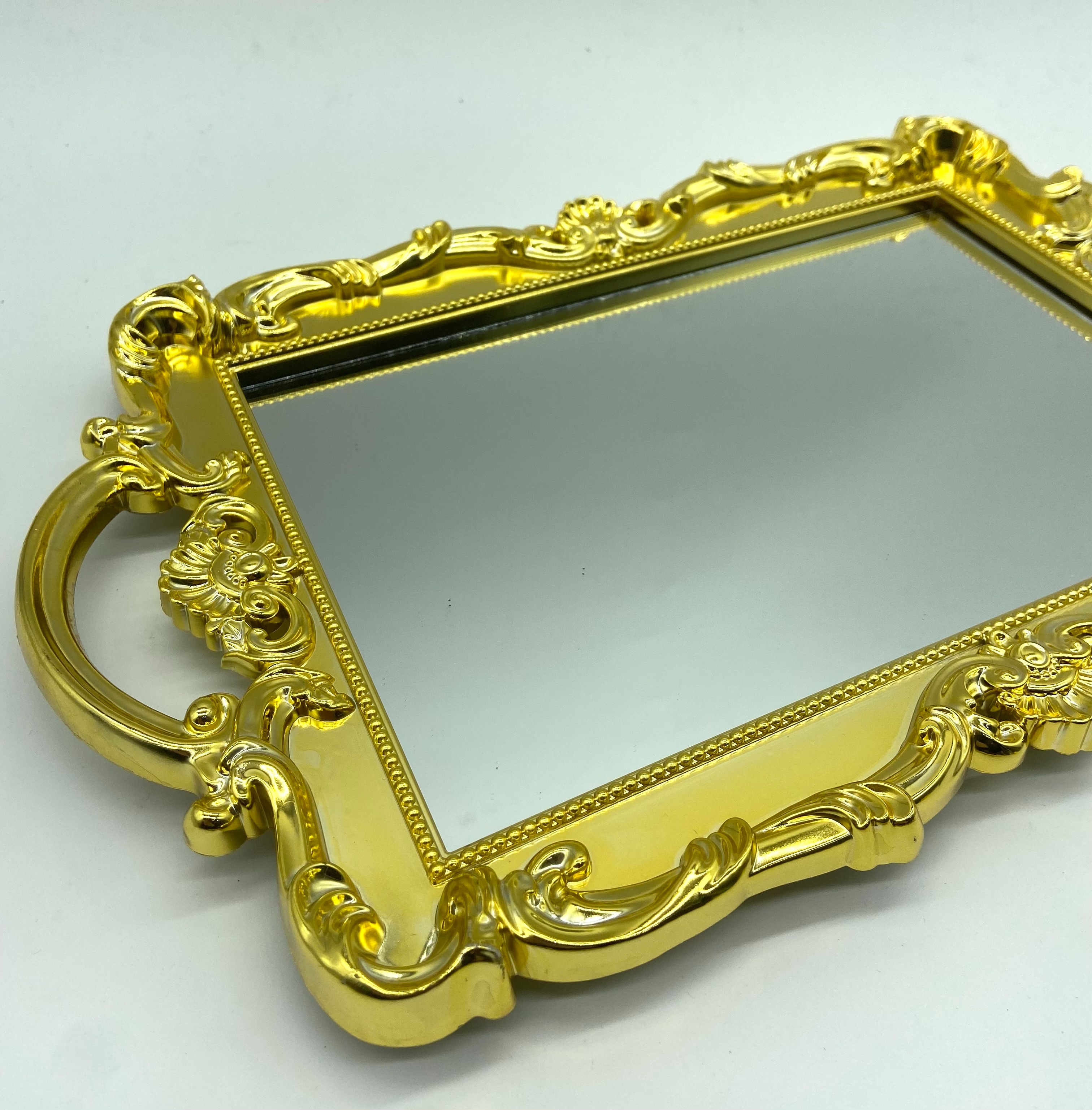 Mirror plate 46*29, household dining plate, transparent for tea cups, water cups, tea tray, plastic cup plate, commercial dining plate details Picture