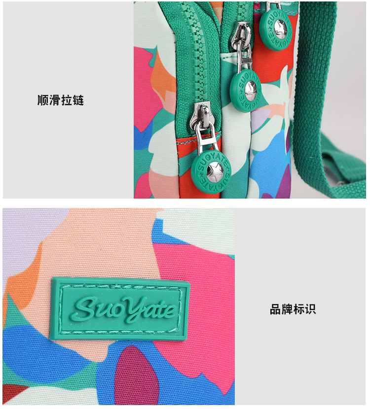 新款印花尼龙包时尚韩版女包便携小巧手机包实用休闲包通勤斜挎包详情28