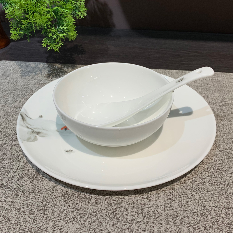 Wholesale of creative and distinctive eight-piece ceramic tableware sets for hotel restaurants and clubs, including bowls, plates and dishes Specification image