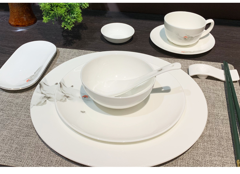 Wholesale of creative and distinctive eight-piece ceramic tableware sets for hotel restaurants and clubs, including bowls, plates and dishes pic 1
