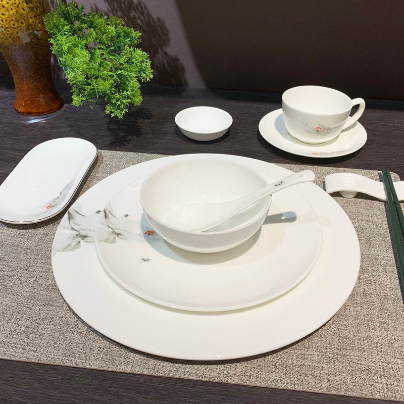 酒店餐厅会所陶摆台陶瓷餐具套装创意特色八件套碗盘碟批发