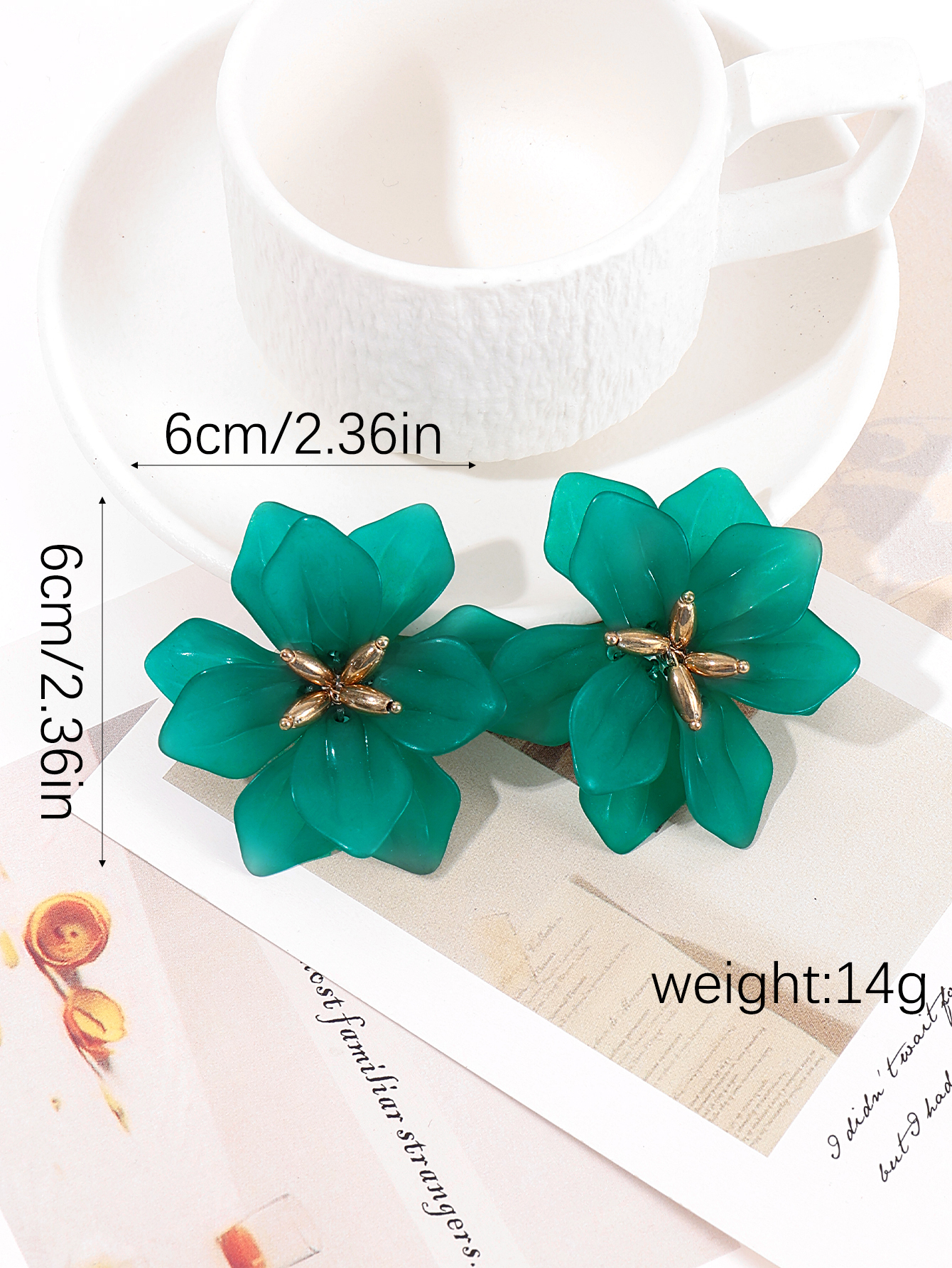Korean Version Retro Exaggerated Personality Exaggerated Immortal Petals Show Face Thin Net Red Super Fairy Flower Women Earrings details Picture