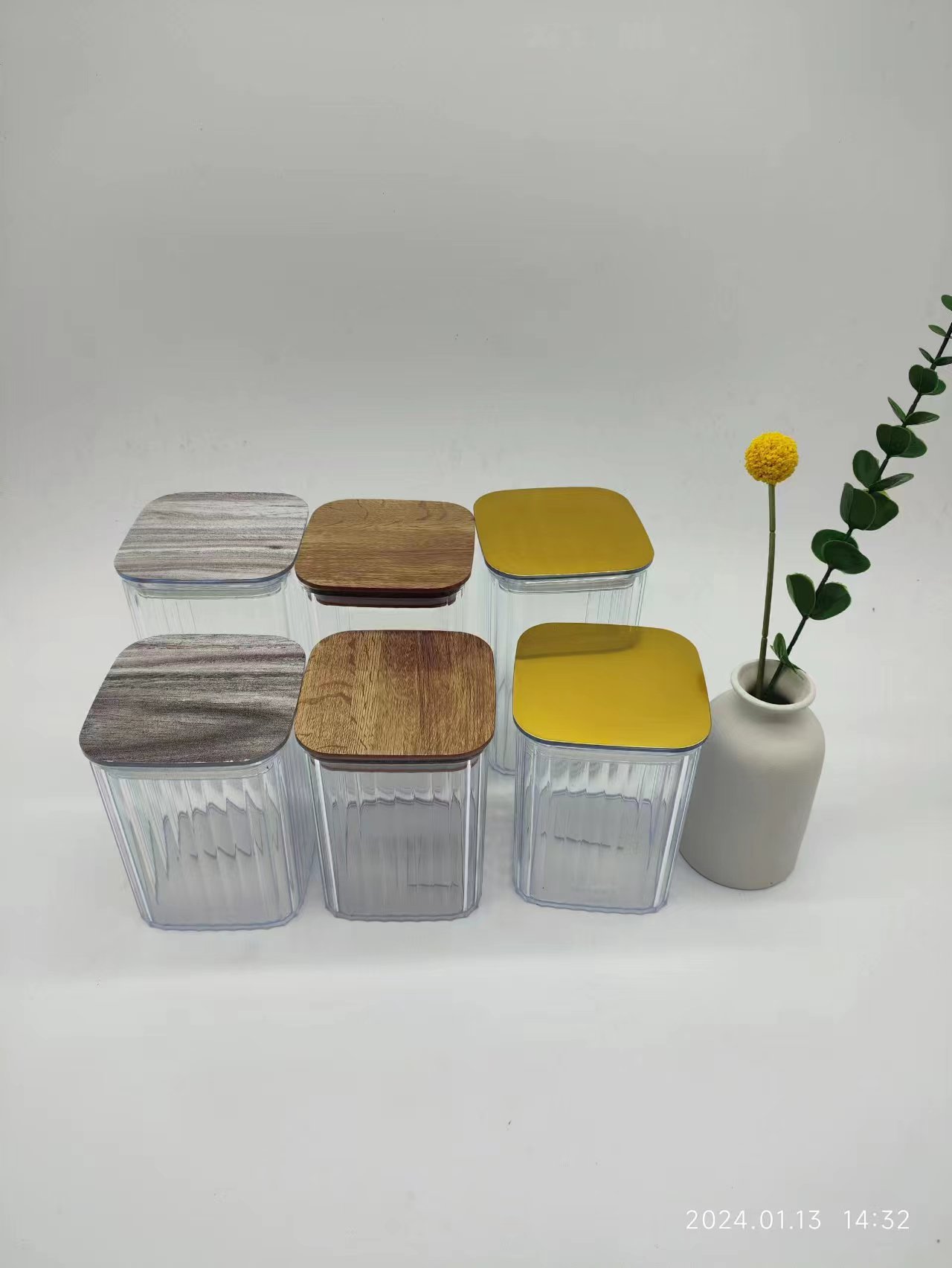 Storage tanks: Kitchen stackable storage tanks for grains and cereals, circular sealed tanks, food storage and storage tanks Item Picture