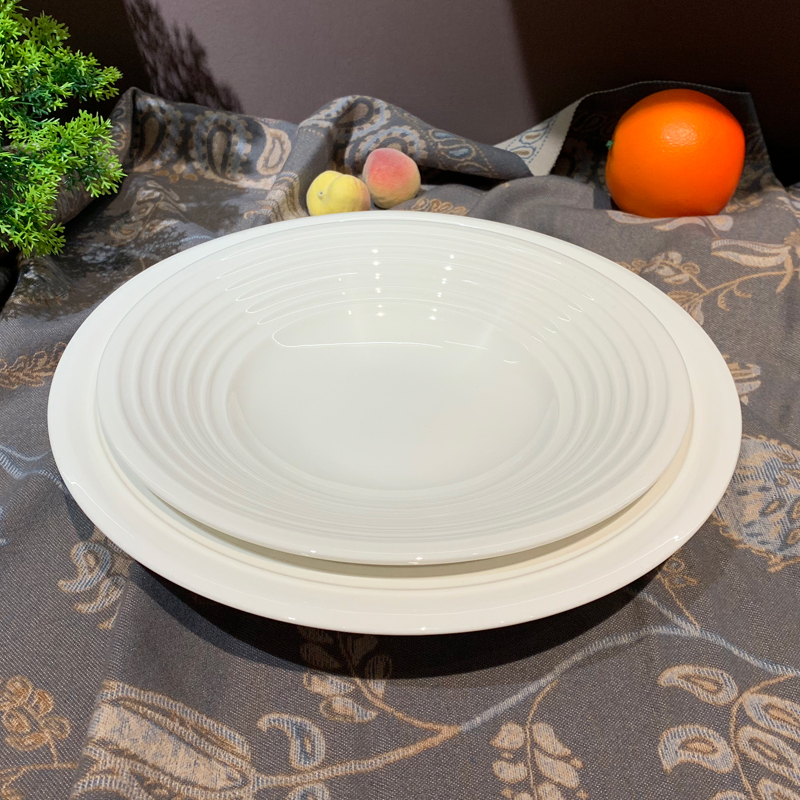 Hotel supplies: 9-inch, 10.5-inch, 12-inch round soup plates, fruit and snack bowls, salad bowls, kitchen stir-frying bowls and plates Item Picture