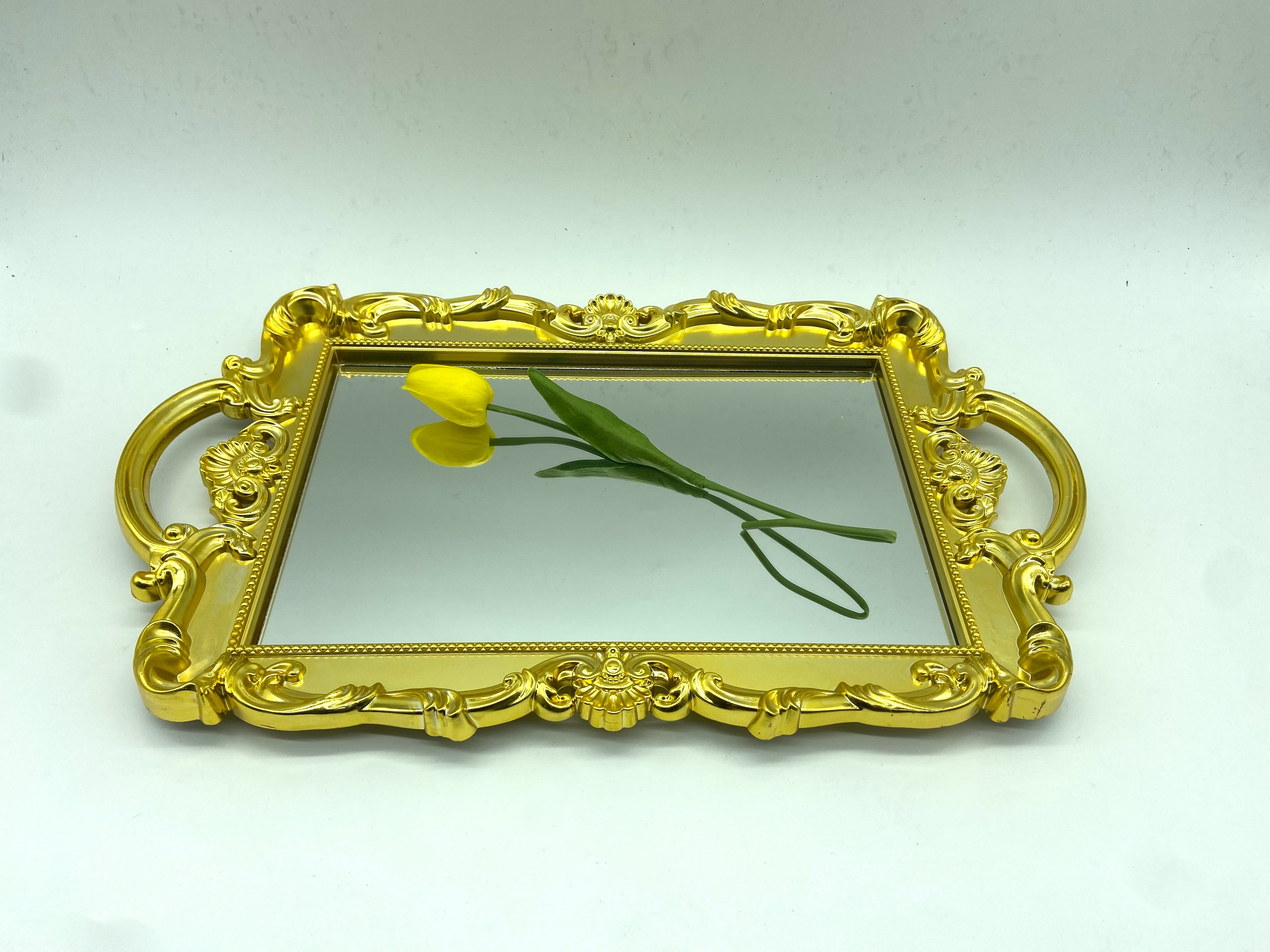 Mirror plate 46*29, household dining plate, transparent for tea cups, water cups, tea tray, plastic cup plate, commercial dining plate full figure
