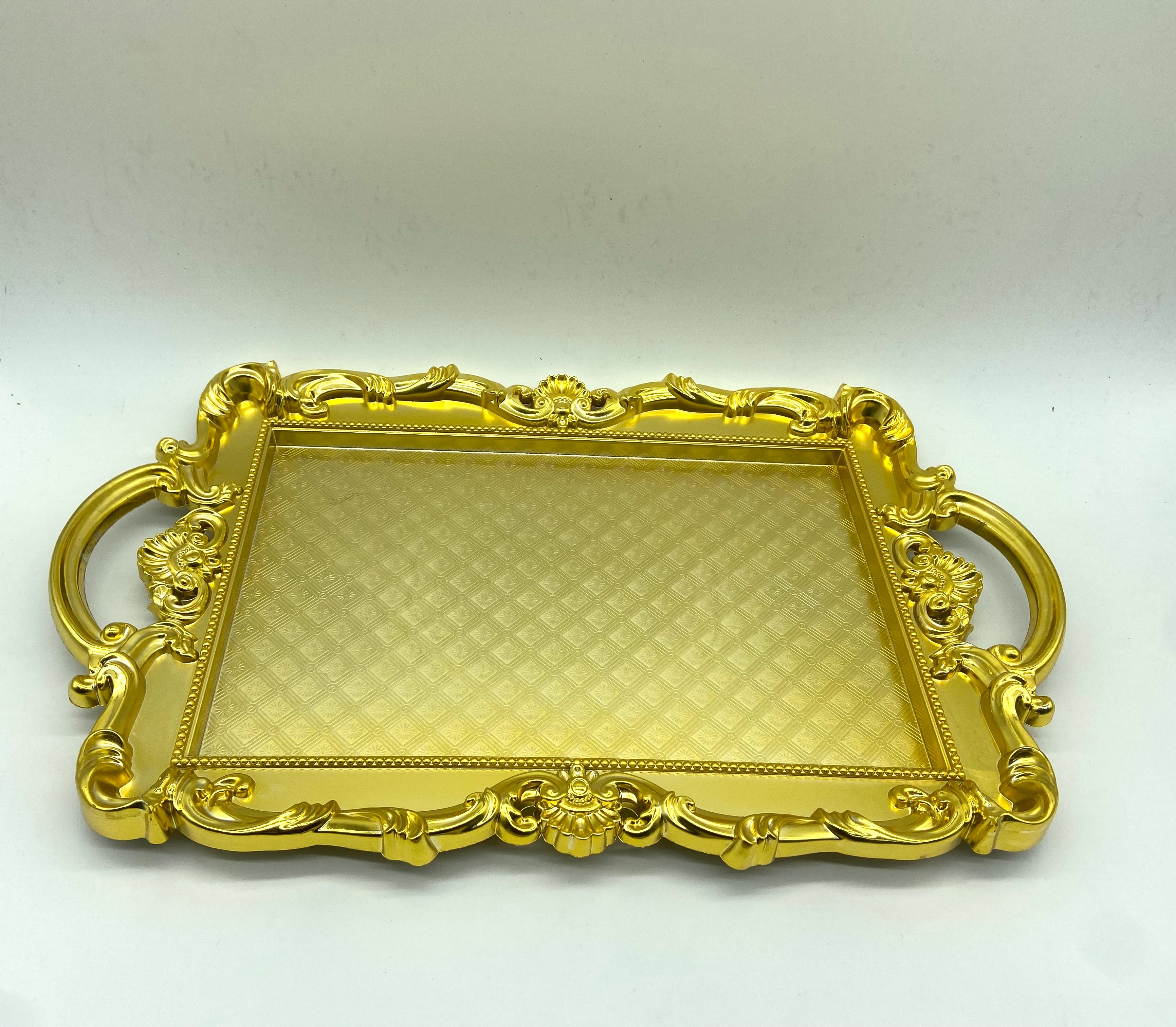 Mirror plate 46*29, household dining plate, transparent for tea cups, water cups, tea tray, plastic cup plate, commercial dining plate Specification drawing