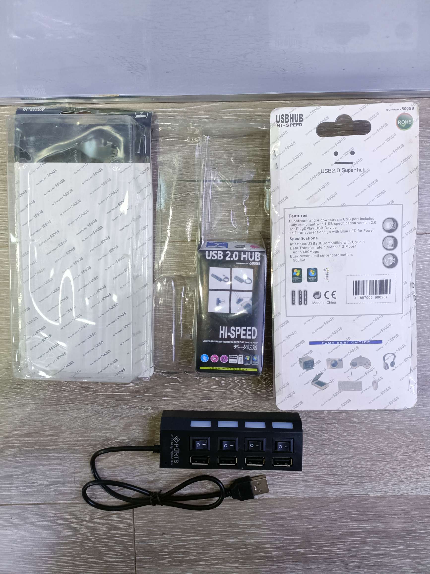 USB电脑接口分线器带开关HUB 4孔独立开关HUB USB2.0集线器 一拖四多接口集线器详情图2