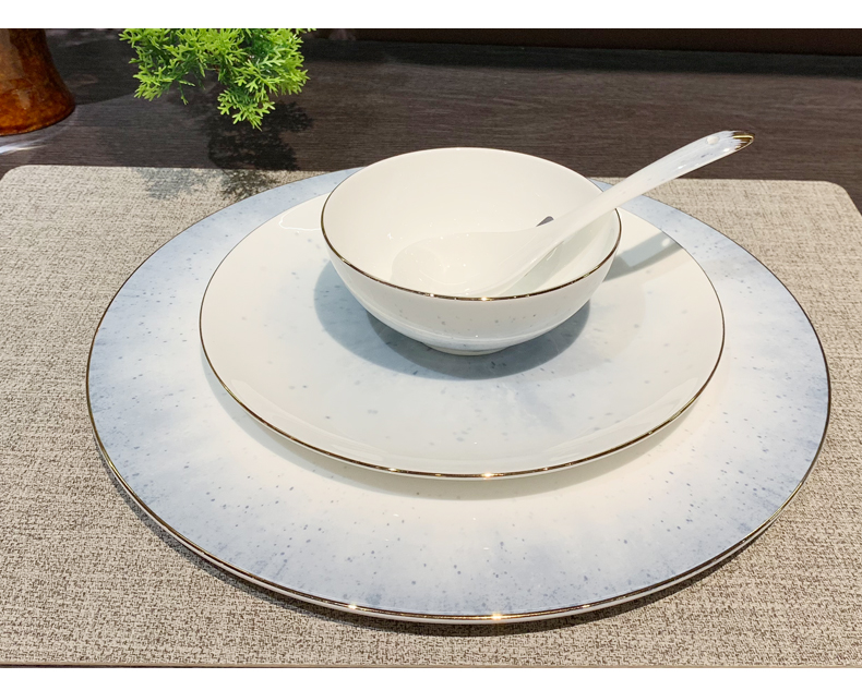 星级酒店摆台陶瓷八件套套餐高档会所餐厅简约陶瓷餐具批发陶瓷盘盘子碗陶瓷盘子详情6
