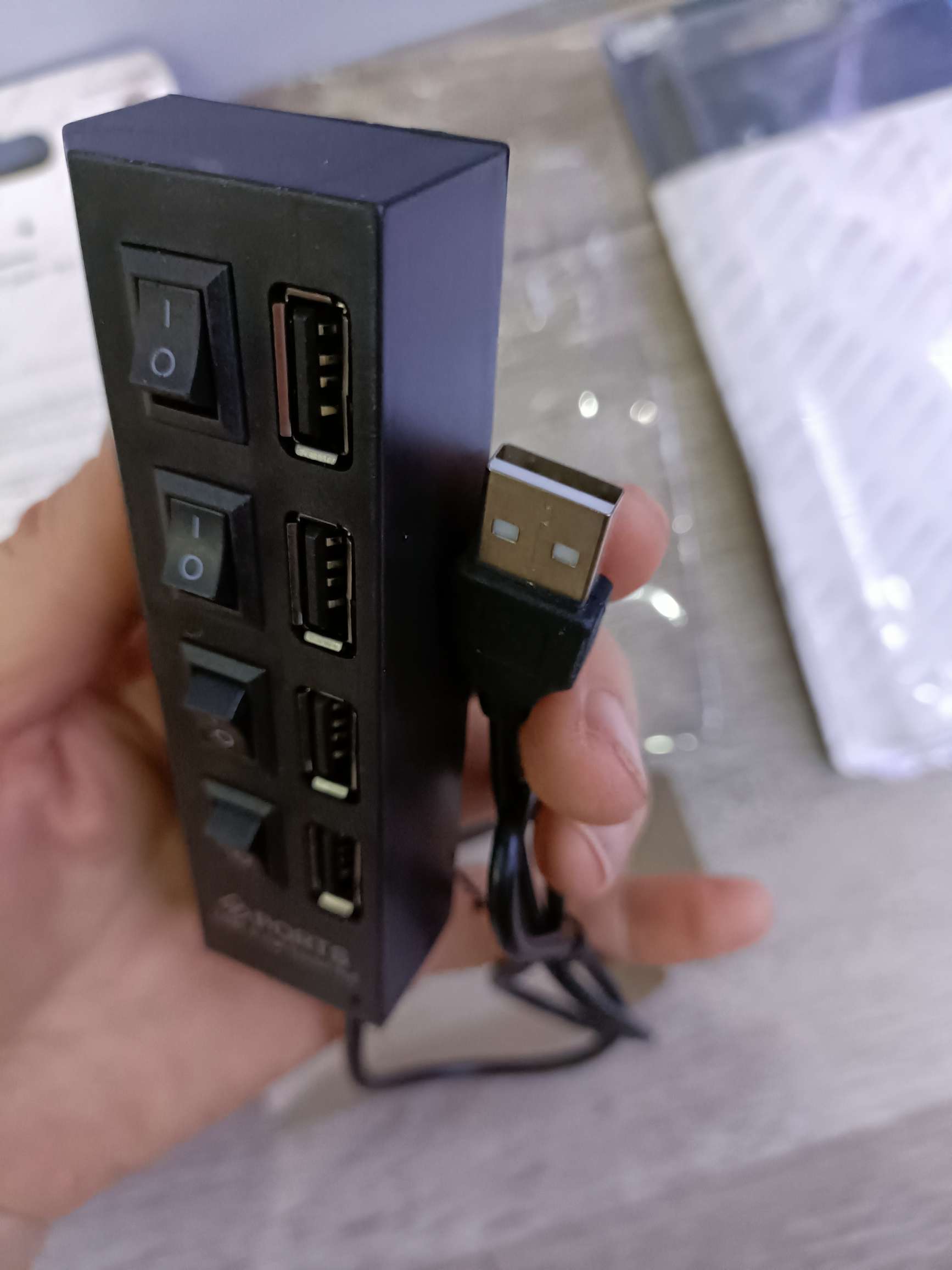 USB电脑接口分线器带开关HUB 4孔独立开关HUB USB2.0集线器 一拖四多接口集线器详情图5
