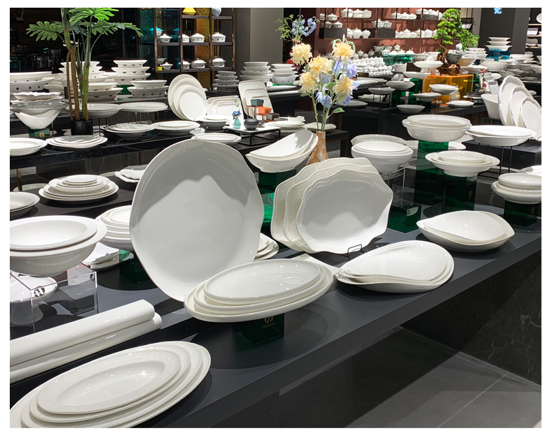 厂家中式陶瓷双尖汤盘13寸15寸金汤酸菜鱼碗连锁餐饮店后厨餐具详情8