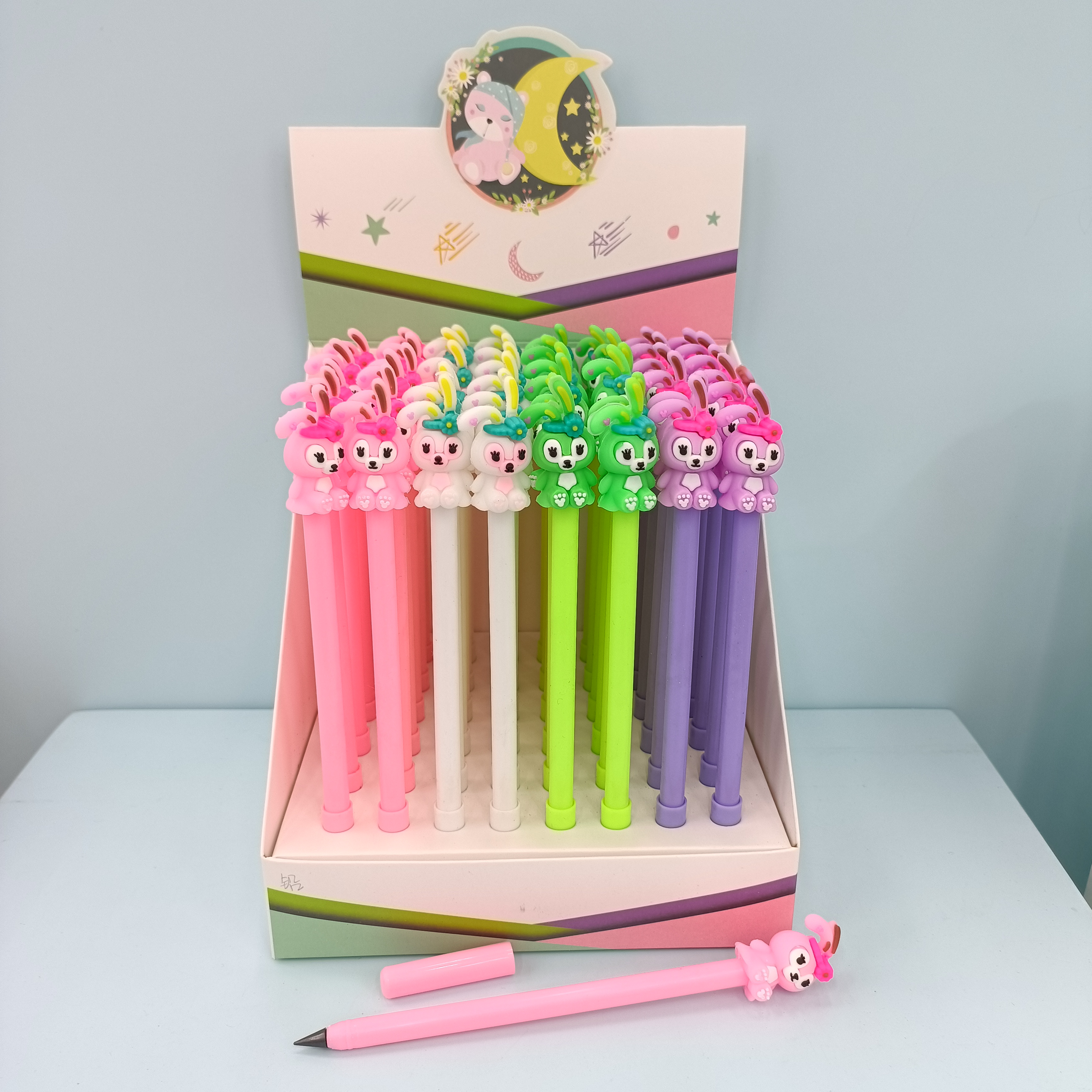 Cute cartoon silicone three-dimensional head eternal pencil