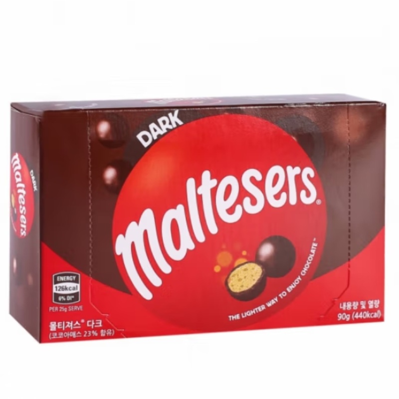 麦提莎（Maltesers）澳洲进口零食90g/盒麦丽素原味黑巧克力桶装食品 黑巧克力(黑盒)图