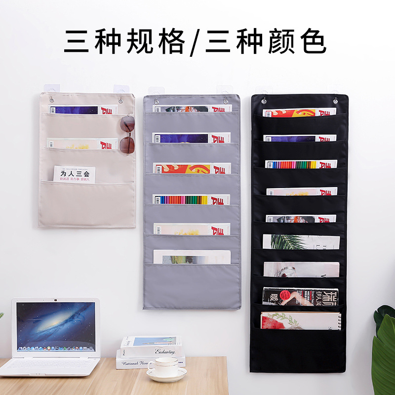 Cross-border classroom dormitory hanging bag behind the door book magazine storage hanging bag wall Documents newspaper sundry hanging bag thumbnail