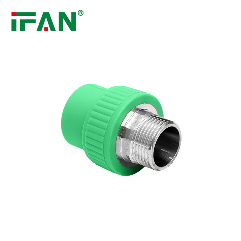 Factory wholesale Price IFAN PPR Pipe fittings Green white PPR white copper outer teeth direct S50×2 "M thumbnail