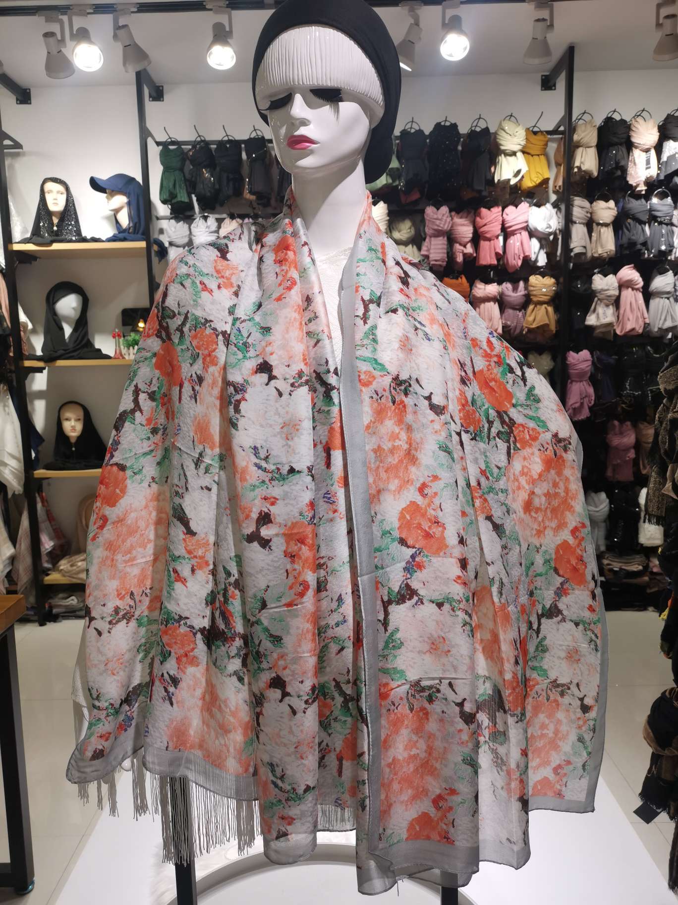 Large Silk Scarf For Women In Spring And Winter With A Shawl Dual Purpose Imitation Silk Thin Scarf 2 Item Picture