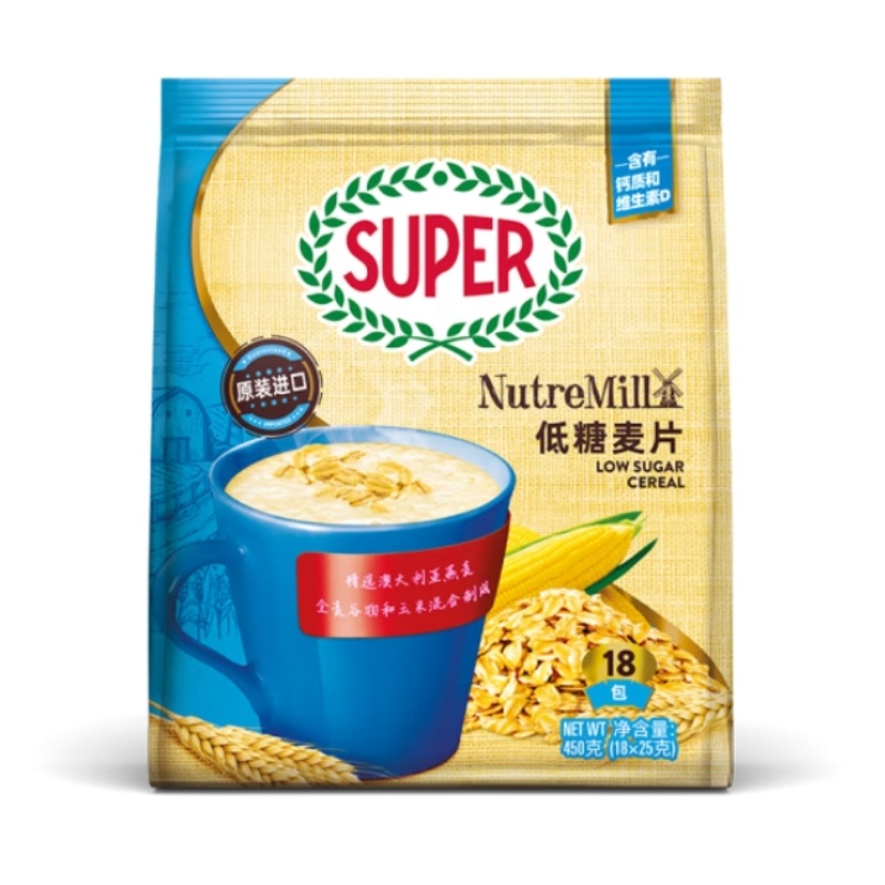 马来西亚 SUPER Nutre MILL 低糖麦片18*25g/袋