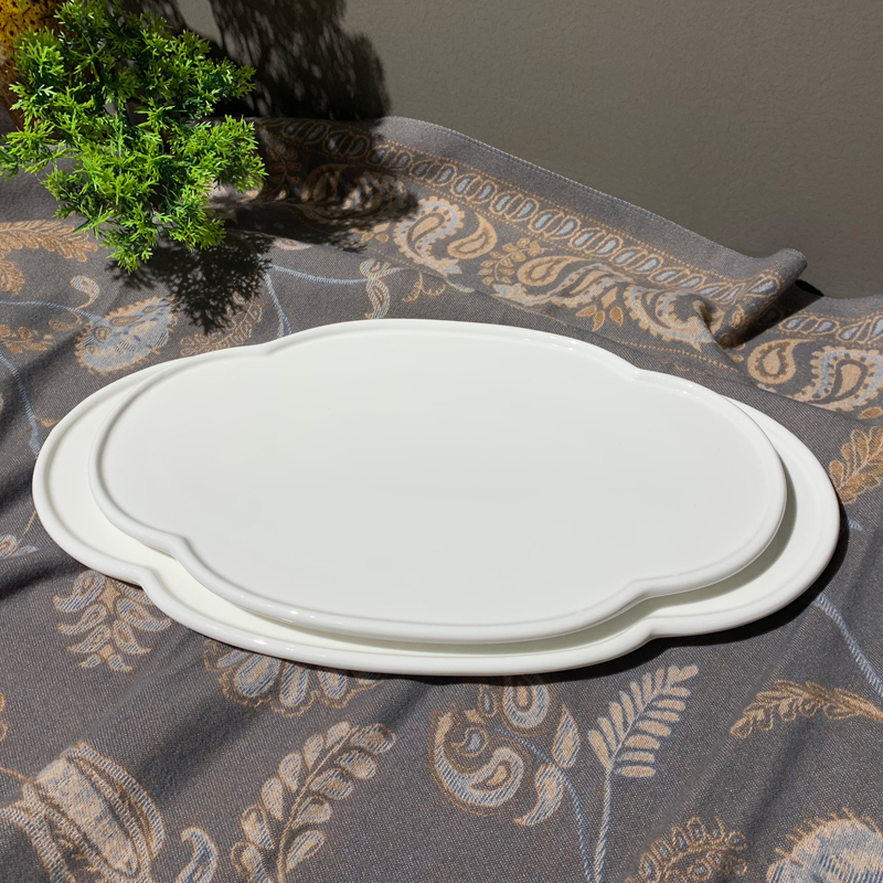 西餐餐具酒店纯白色平板托盘创意寿司盘蛋糕盘子陶瓷炒菜盘碟子陶瓷盘盘子碗