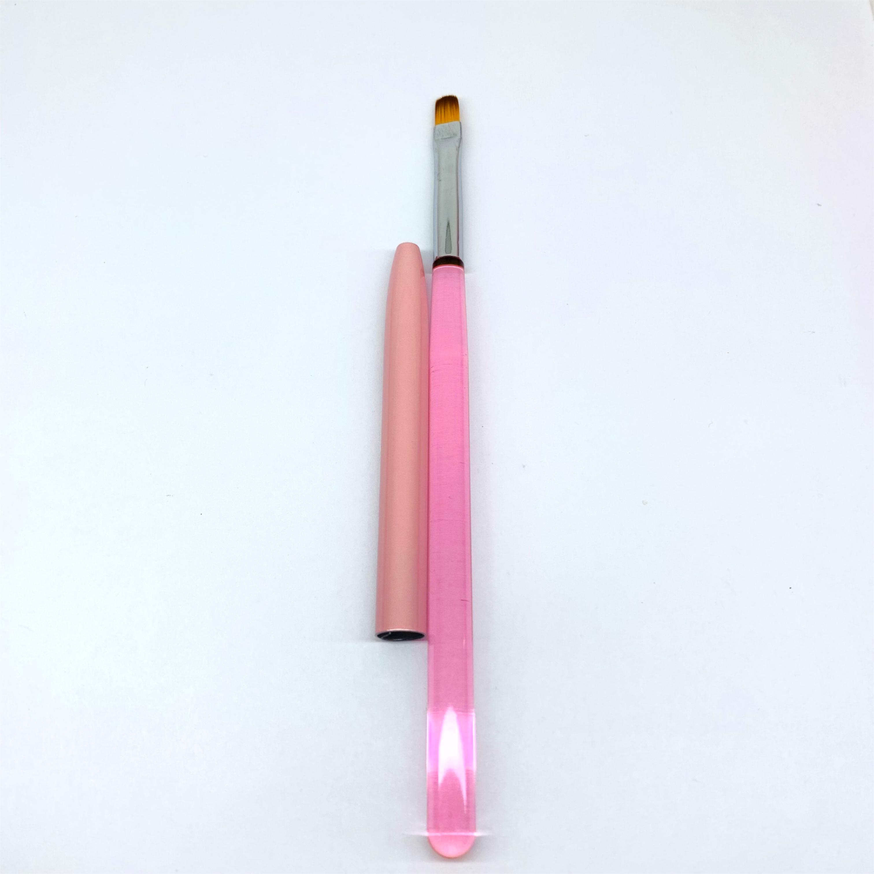 136 Pink acrylic rod nail pen Round head Light Therapy pen Powder acrylic rod construction extension nail brush