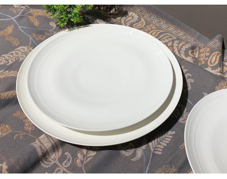 酒店用品中厨餐具浅盘圆形创意菜融合菜冷菜盘中式会所个性餐具盘陶瓷盘详情6